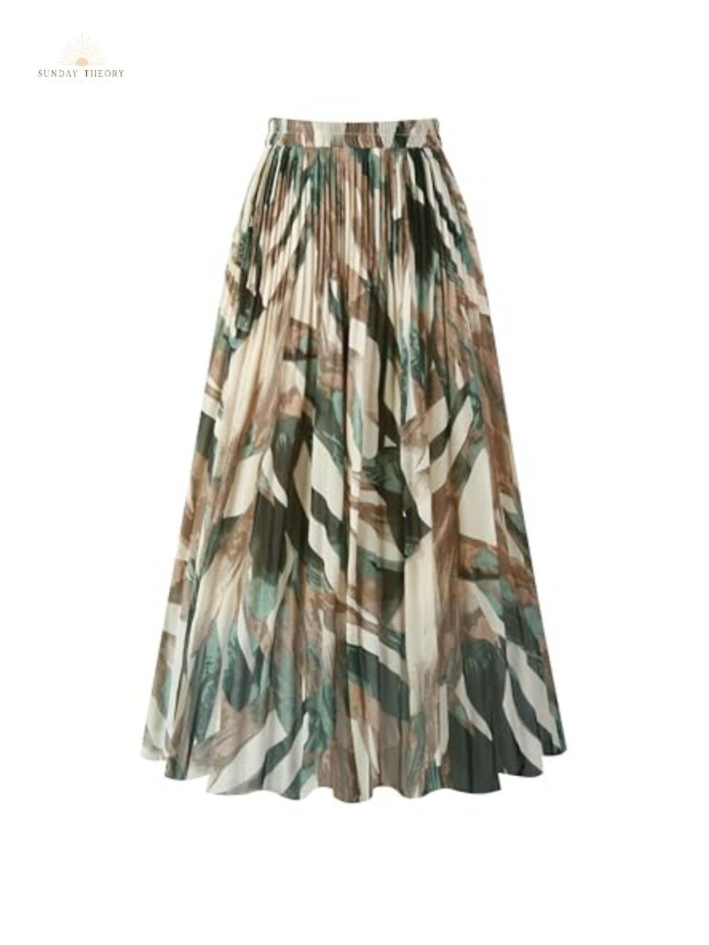 Women's Pleated A-Line Midi Skirt High Waist Chiffon